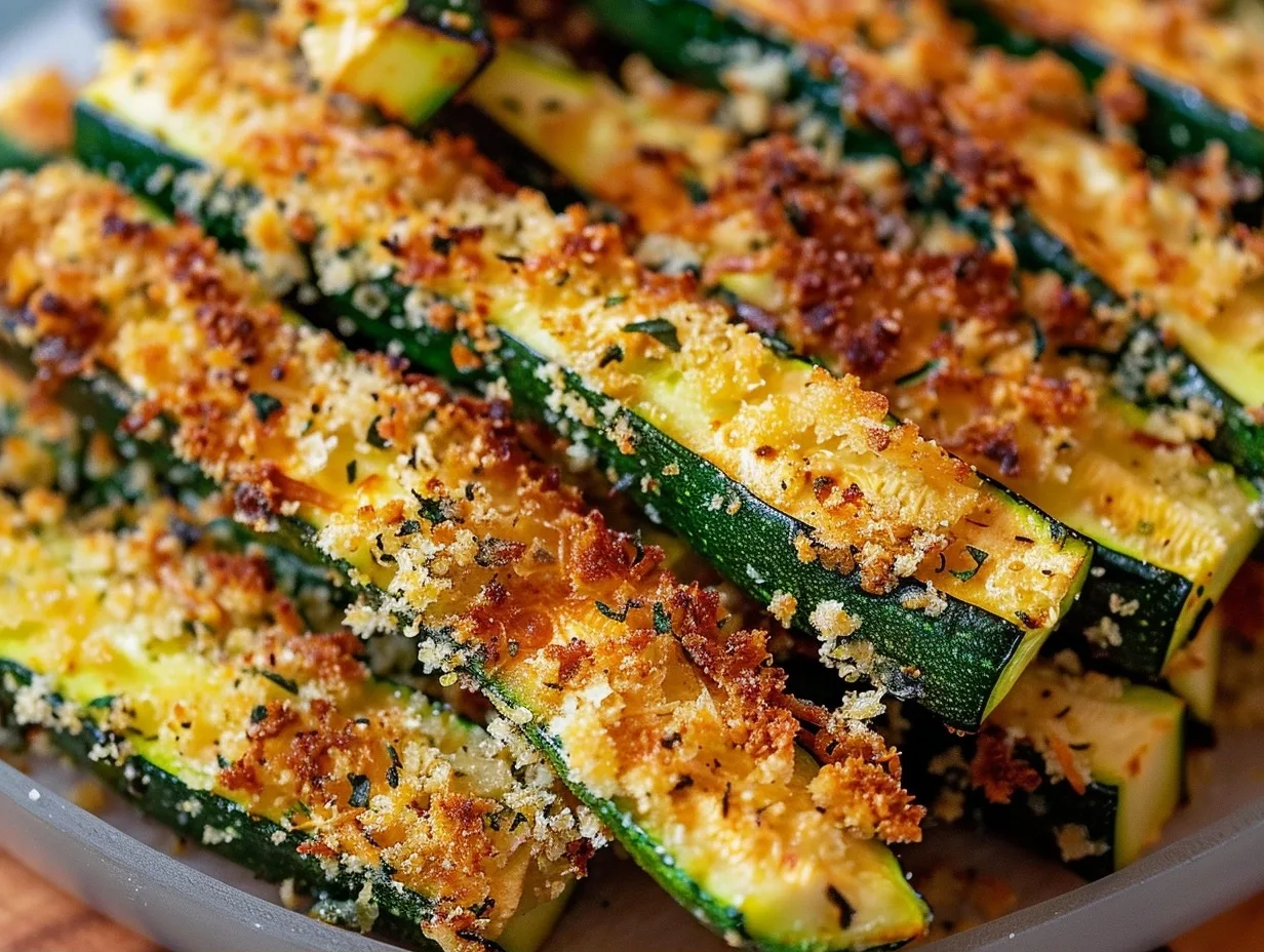 Crispy Parmesan Garlic Zucchini Fries Oven-Baked Delight