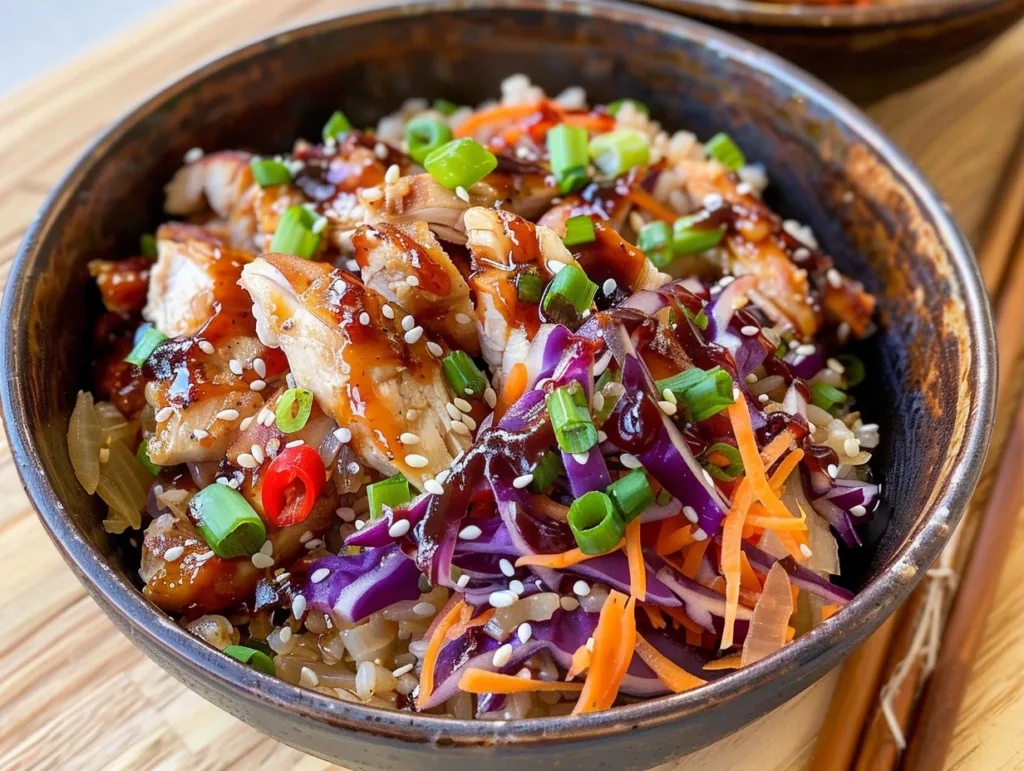 Teriyaki Chicken and Cabbage Bowls