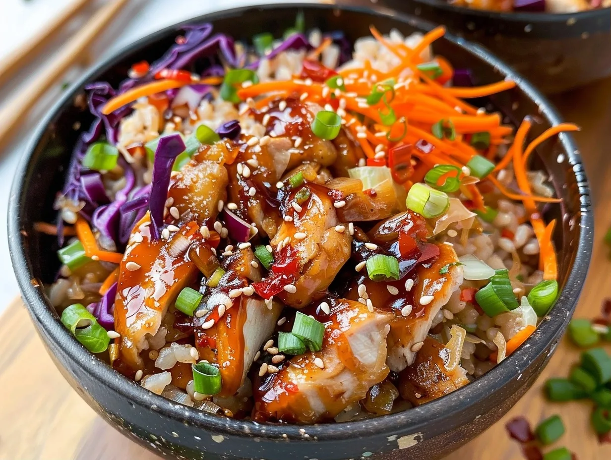 Teriyaki Chicken and Cabbage Bowls