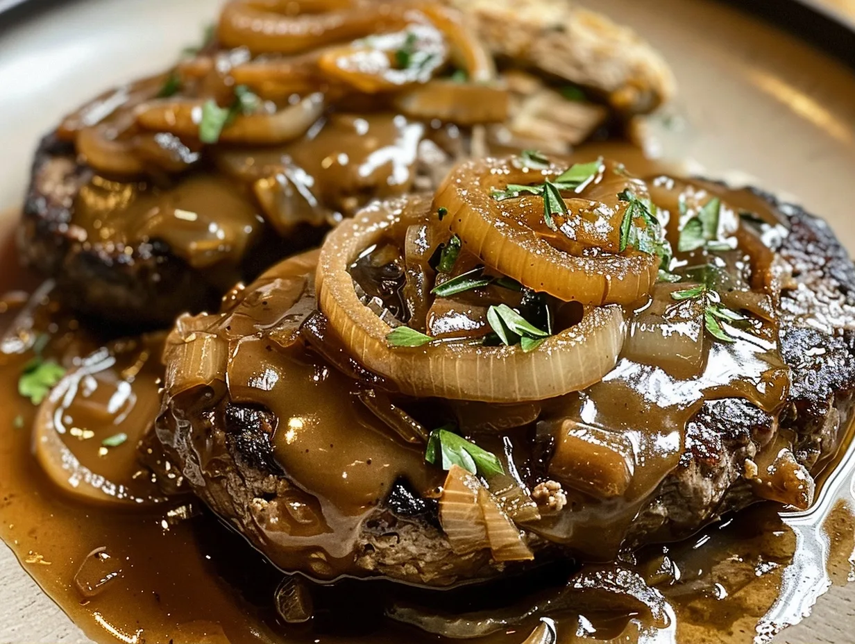 Hamburger Steak with Onions and Gravy Recipe 2 Hamburger Steak with Onions and Gravy Recipe