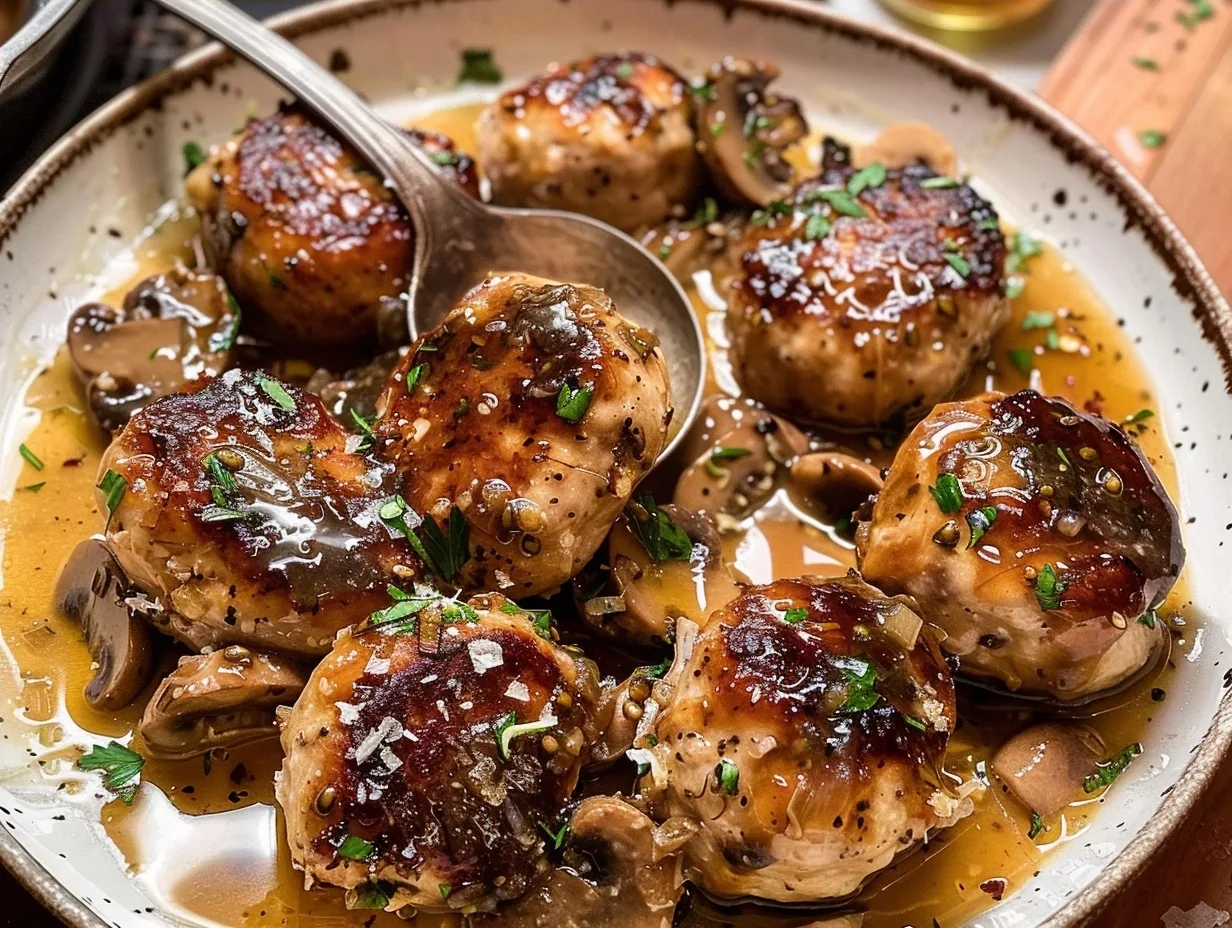 Garlic Butter Chicken Marsala Meatballs