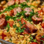 One-Pot Smoked Sausage and Rice Dinner with Bell Peppers and Fresh Herbs