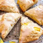 Peach Pie Scones with a Vanilla Glaze