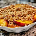 Easy Peach Crisp Recipe with Cinnamon Oat Streusel