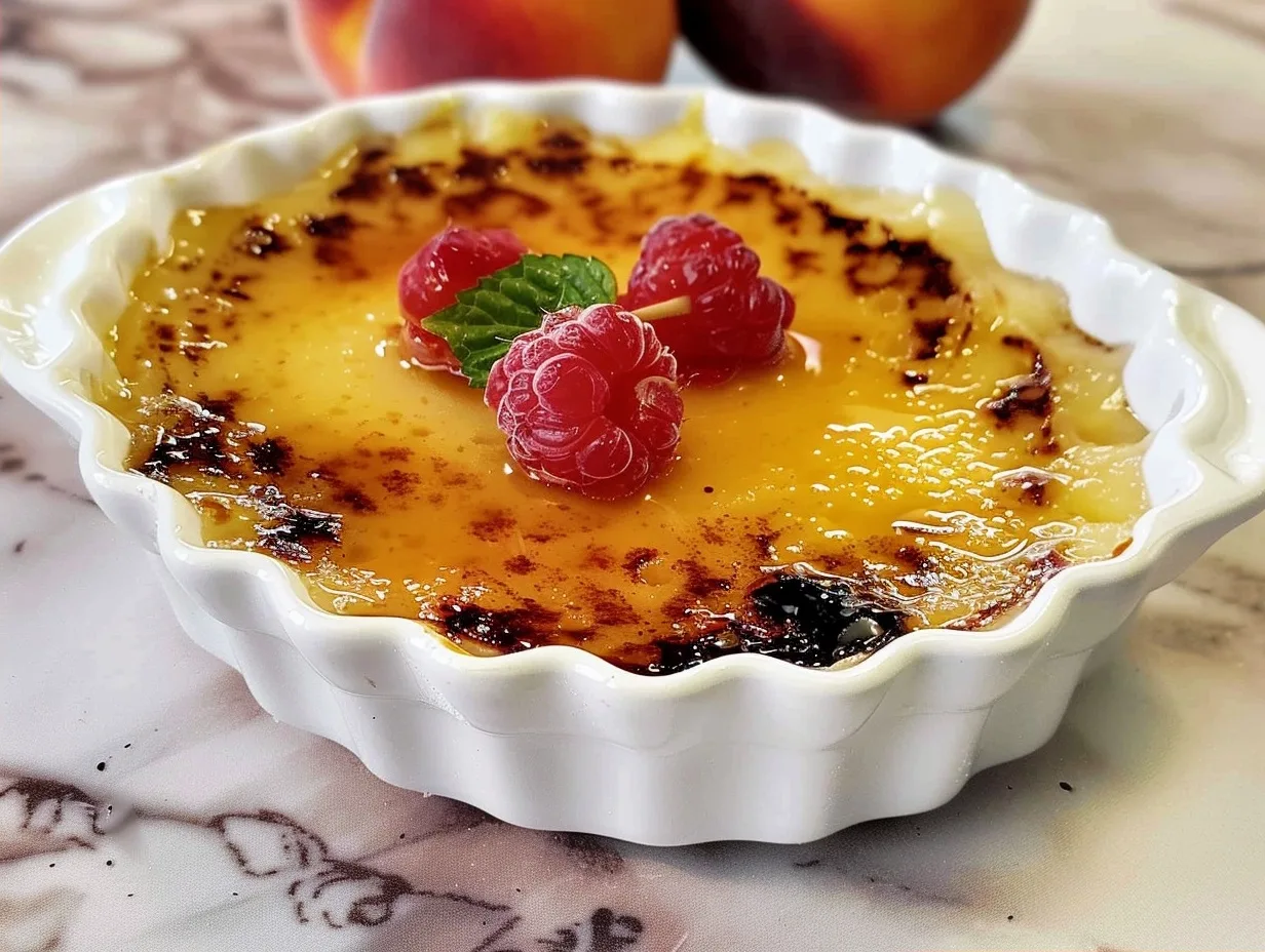 Summery Peach Creme Brulee Recipe - Raspberries and Kohlrabi