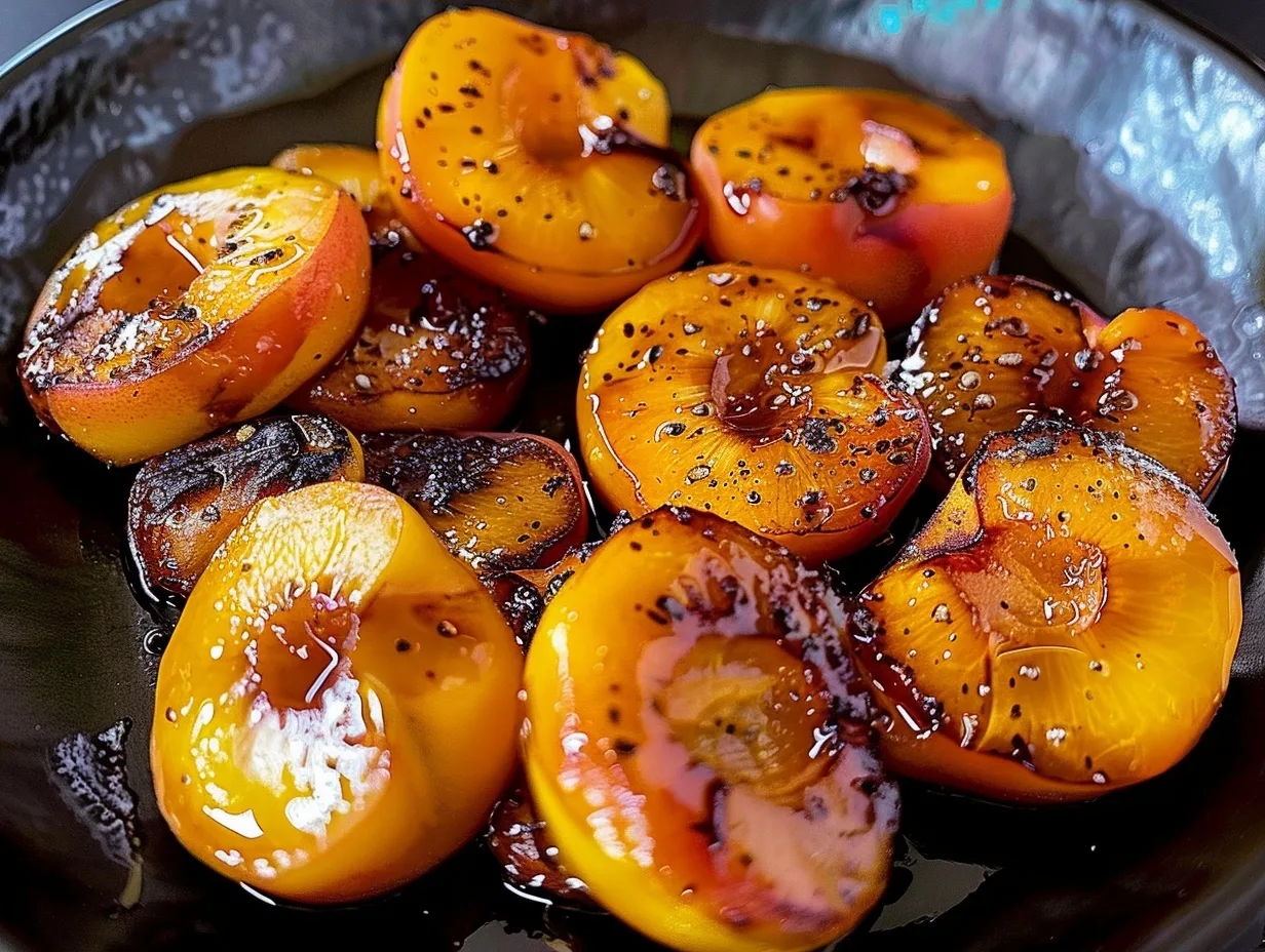 Pan Fried Peaches With Cinnamon And Ginger
