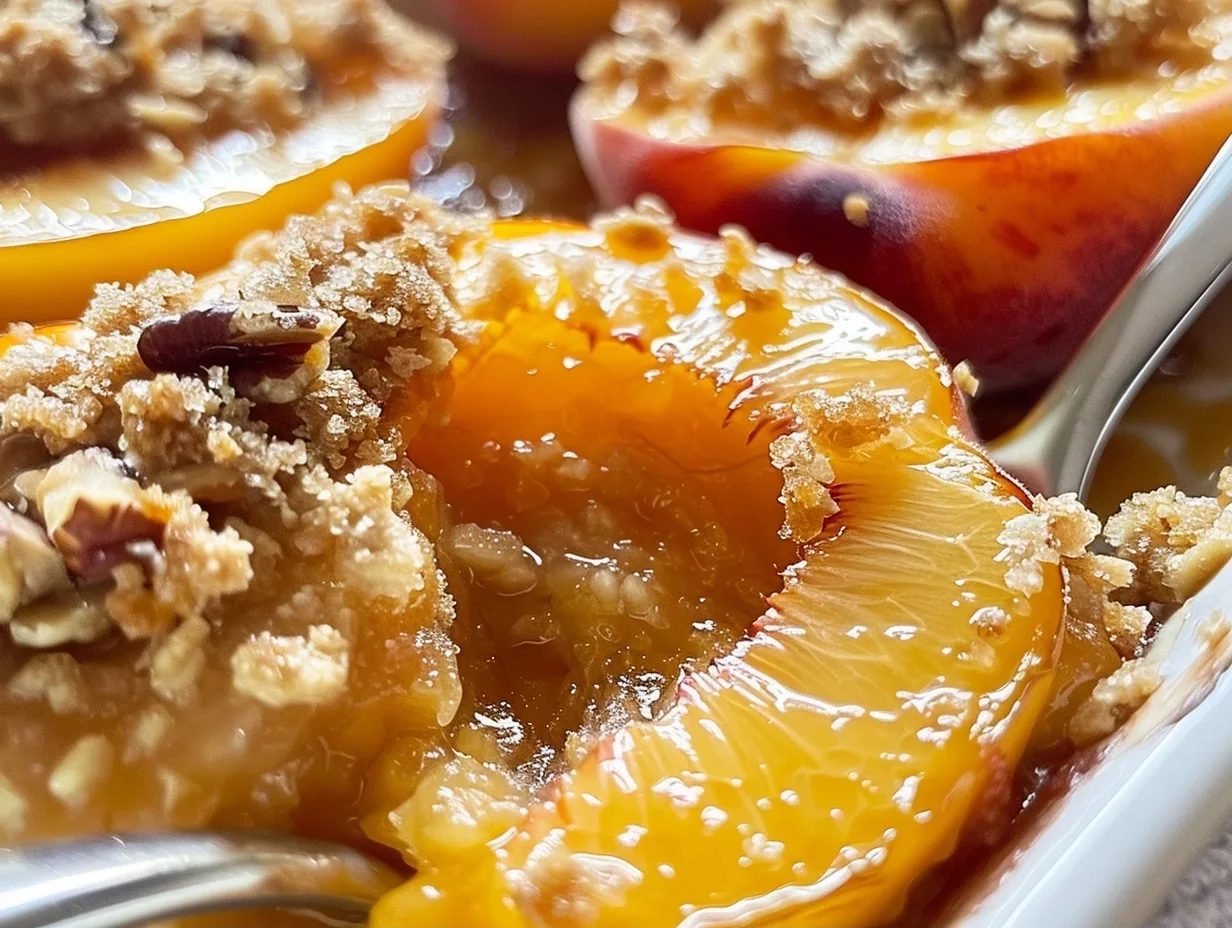 Easy Baked Peaches with Brown Sugar Crumble