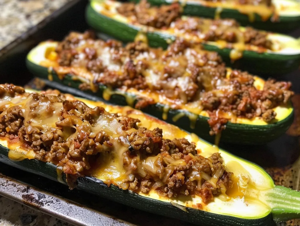 Easy Beef Stuffed Zucchini Boats Recipe
