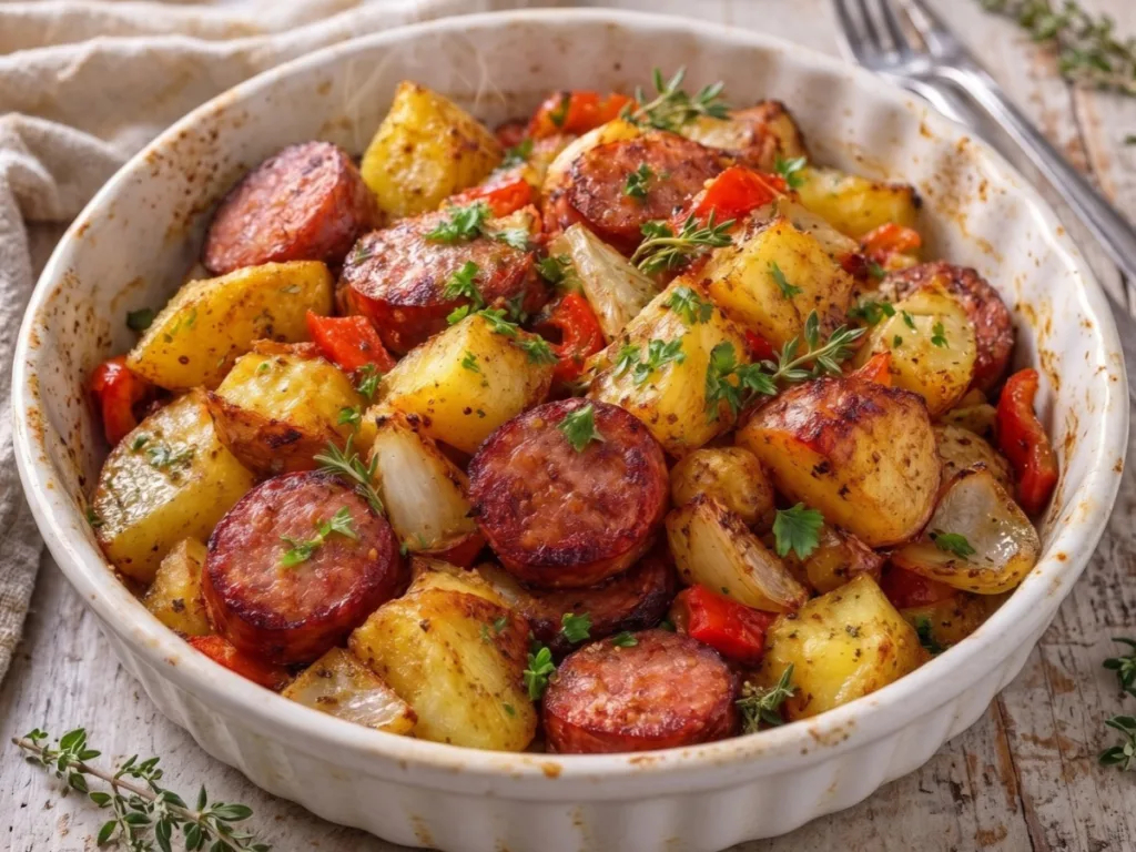 Baked Smoked Sausage and Potatoes – Easy Oven-Roasted Dinner 7 Baked Smoked Sausage and Potatoes 2 (1)