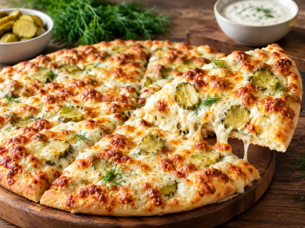 Dill Pickle Pizza with White Garlic Sauce – Easy Homemade Pizza Recipe 4 Dill Pickle Pizza with White Garlic Sauce 2